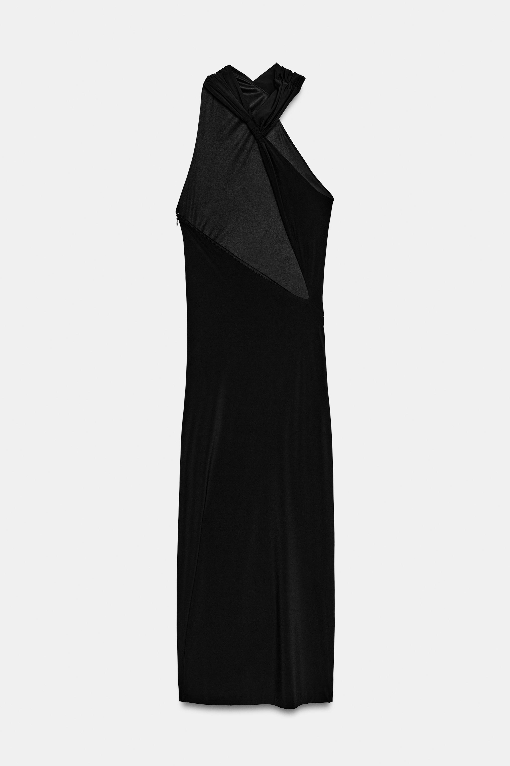 RUCHED HALTER DRESS